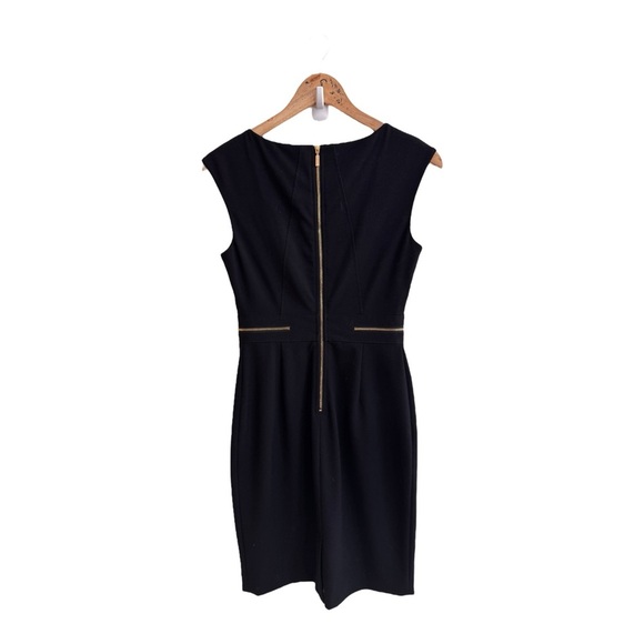 Calvin Klein Black Zipper Embellished Sleeveless Sheath Women Size 2 Knee Length - Picture 4 of 16
